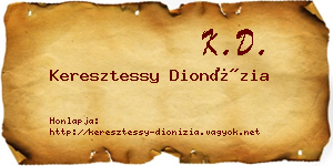 Keresztessy Dionízia névjegykártya